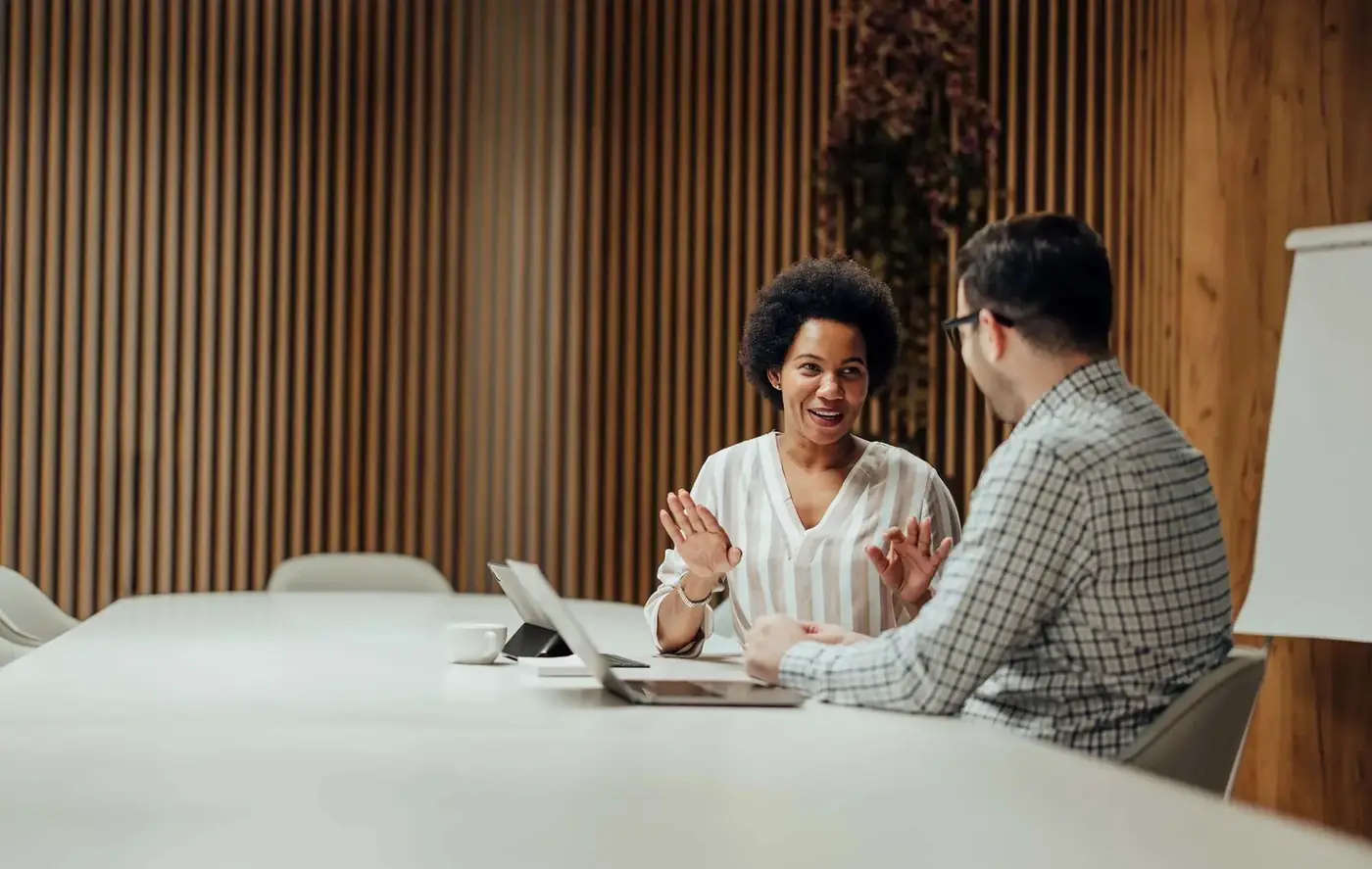 Professional services advisors meeting with a client